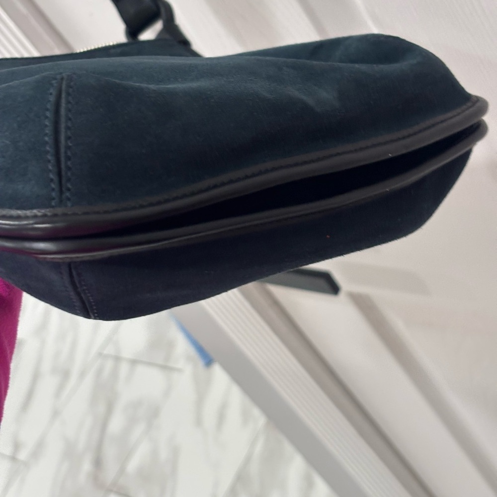 M. Gemi Teal and Black Leather Messenger Bag - Picture 8 of 13
